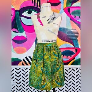 VTG 1970s Green Paisley Apron